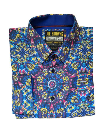 Joe Browns Blue Multi Native Print Mens Shirt