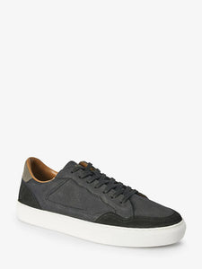 Joules Black Suede Perforated Mens Trainers