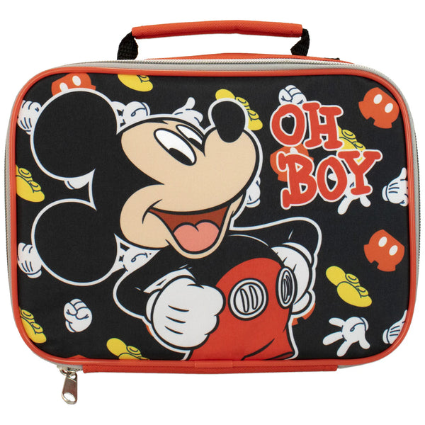 Mickey Mouse Red & Black Multicoloured School Backpack and Lunch Bag Set