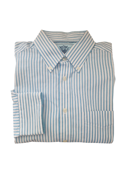 M&S Blue Harbour Turquoise Stripe Mens Shirt