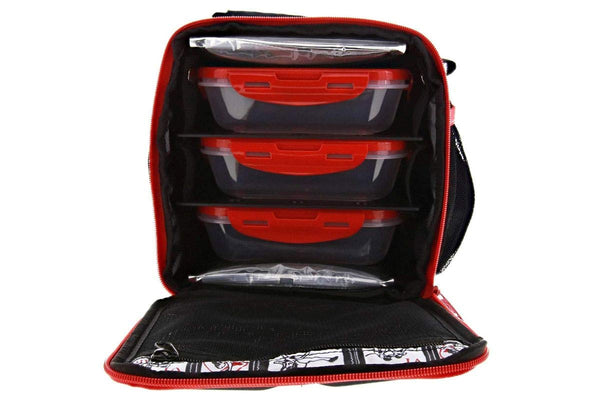 Six Pack Fitness Red / Black Lunch Bag