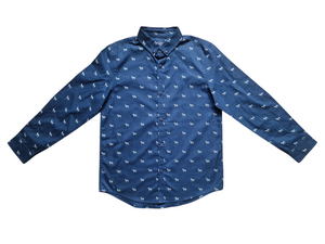Next Navy Blue Zebra Print Older Boys Shirt