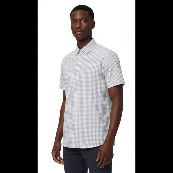 George Grey Check Regular Fit Short Sleeve Mens Shirt
