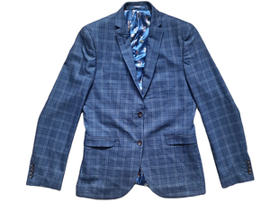 Next Signature Premium  Dark Blue Check Mens Blazer