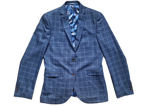 Next Signature Premium  Dark Blue Check Mens Blazer