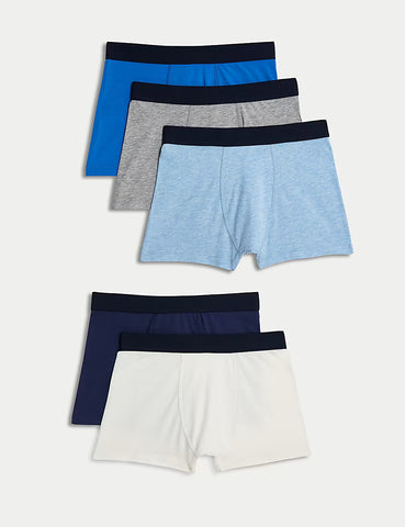 M&S Collection 5 Pack Cotton Rich Older Boys Boxers
