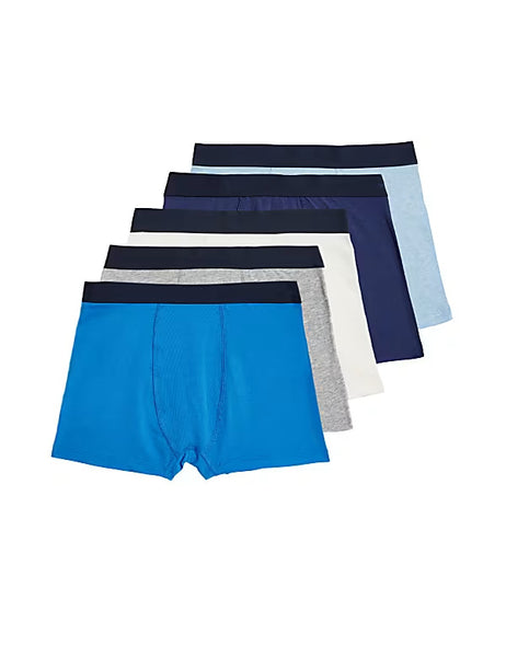M&S Collection 5 Pack Cotton Rich Older Boys Boxers