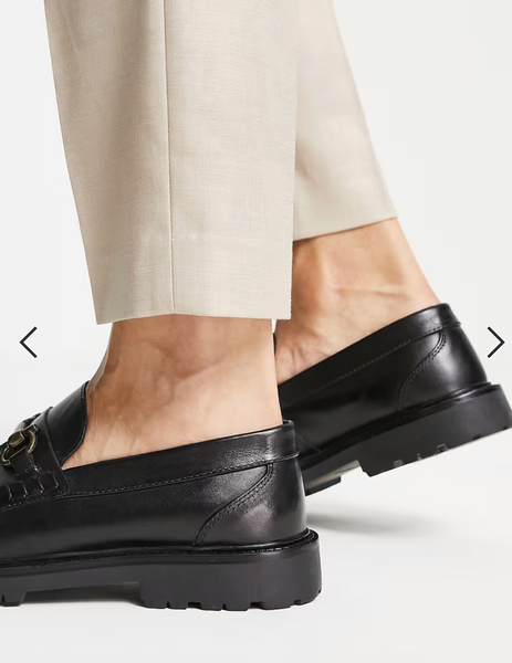 H by Hudson Black Alvero Saddle Leather Mens Loafers