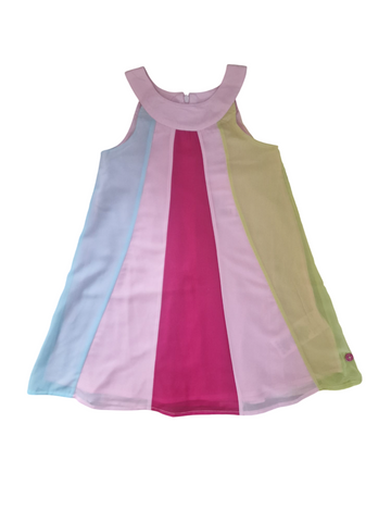 Sugar Pink Multi Pink Lady Stripe Younger Girls Dress
