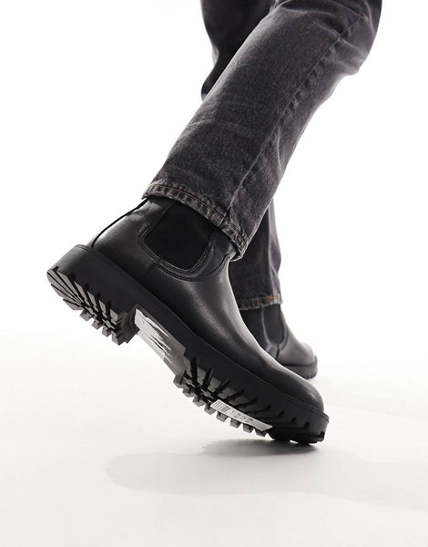 New Look Black Chunky Chelsea Mens Boot