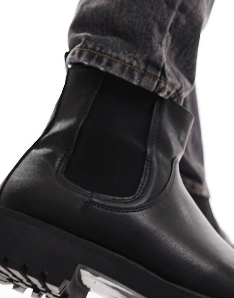 New Look Black Chunky Chelsea Mens Boot