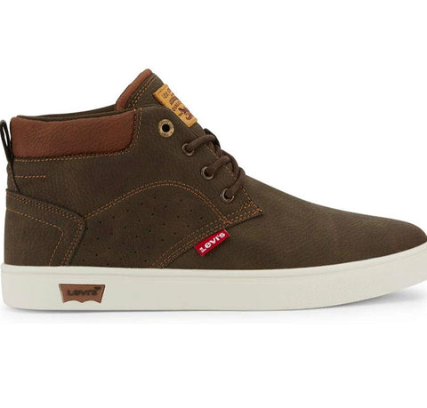 Levi's Brown Nubuck Leather Mens High-Top Trainers