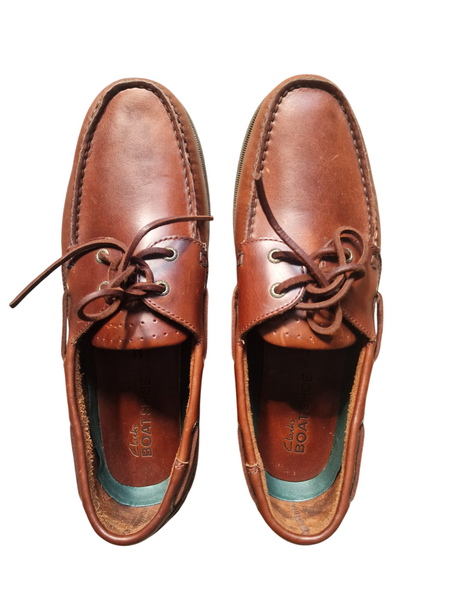 Clarks Brown Deb Leather Boatshoe Mens Mocassins