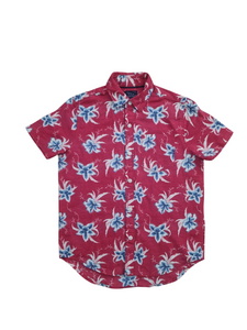 Next Red Floral Linen Younger Boys Shirt