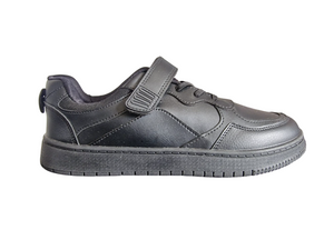 Little Dude Black Single Strap Boys School Shoes
