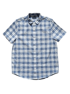 Next Linen Blue Check Older Boys Shirt