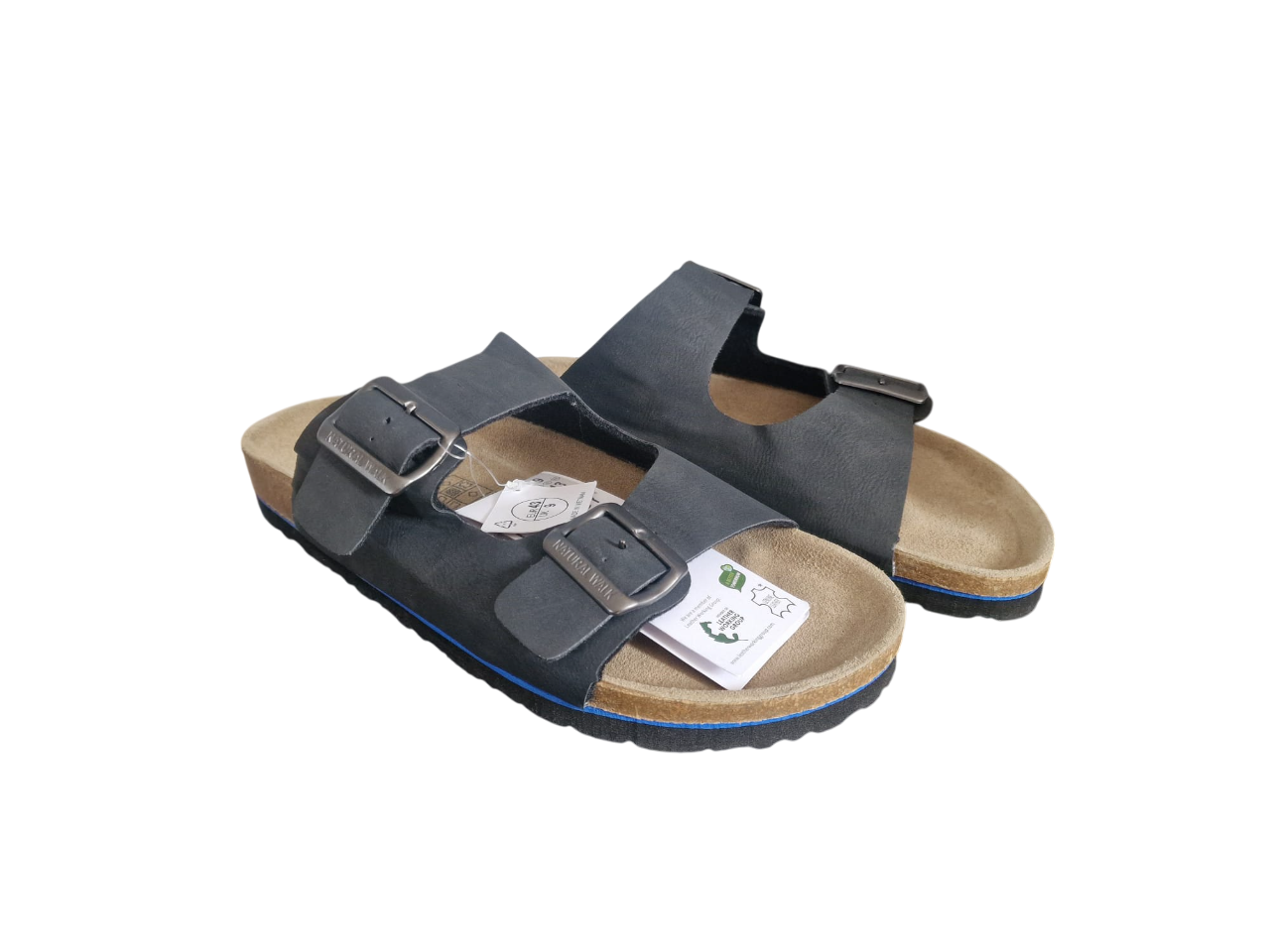 Livergy Genuine Leather Navy Blue Mens Sandals