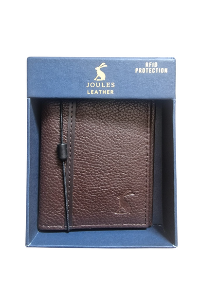 Joules Brown Real Leather Card Holder Mens Wallet