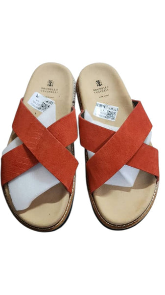 Brunello Cucinelli Orange Mens Sandals
