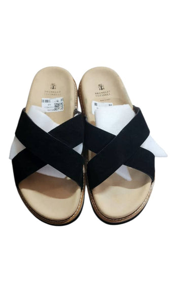 Brunello Cucinelli Black Mens Palm Sandals