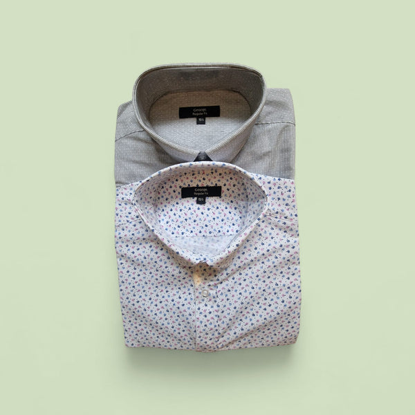 George 2 Pack Regular Fit Short Sleeved Mens Shirt