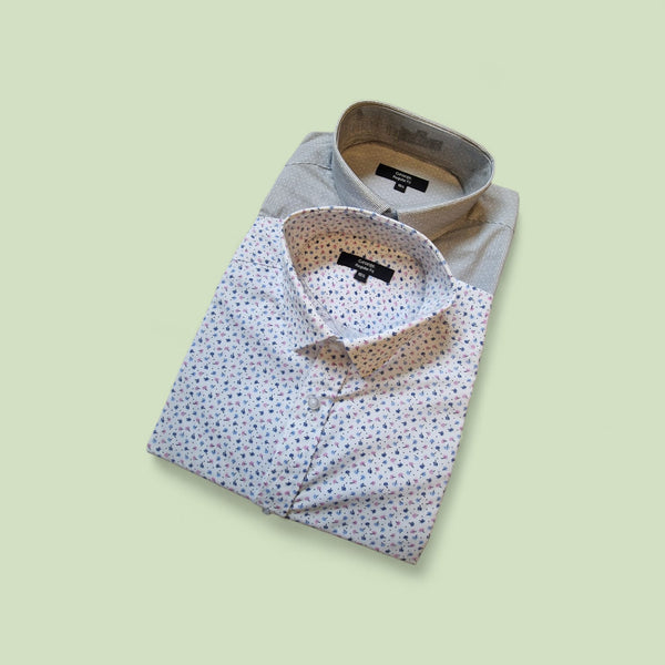 George 2 Pack Regular Fit Short Sleeved Mens Shirt