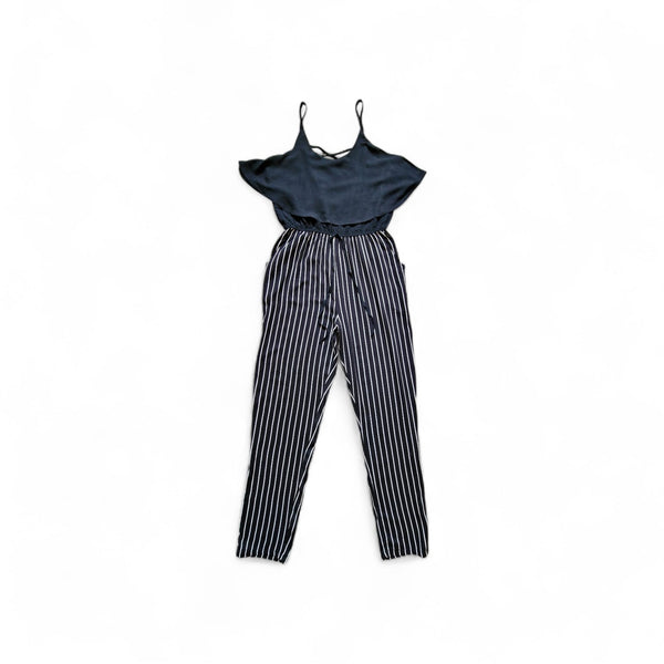 Sweet Lady Black Striped Womens Jumpsuit