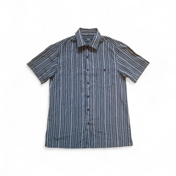 George Black Striped Short Sleeve Mens Shirt