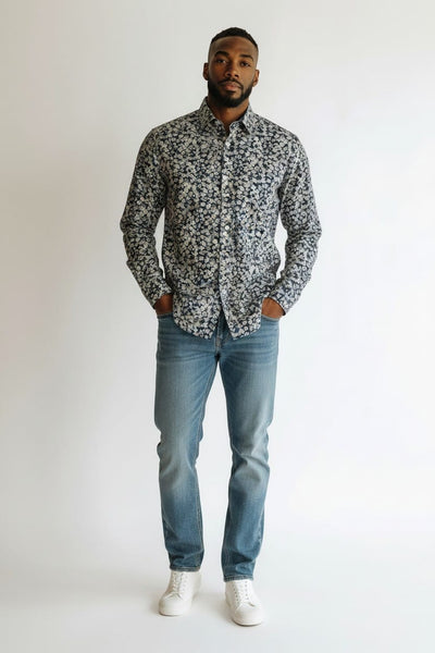 Jack & Jones Floral Long Sleeve Mens Shirt
