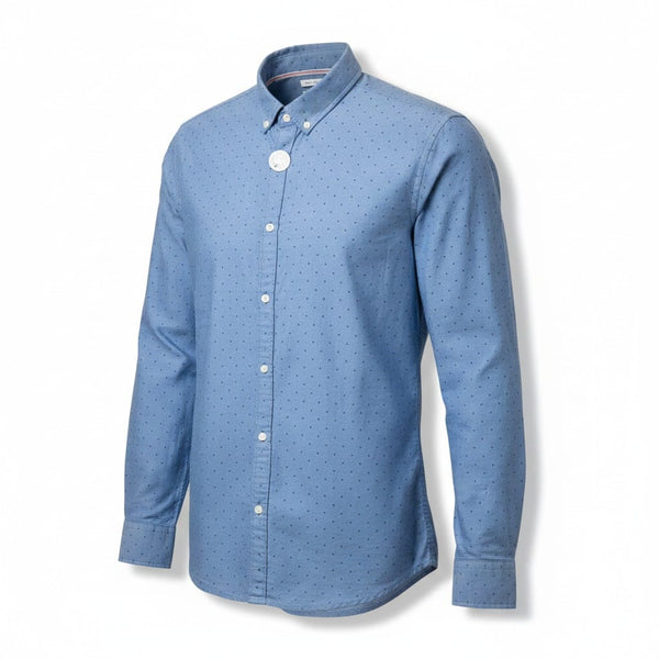 F&F Blue Oxford Mens Long Sleeve Shirt