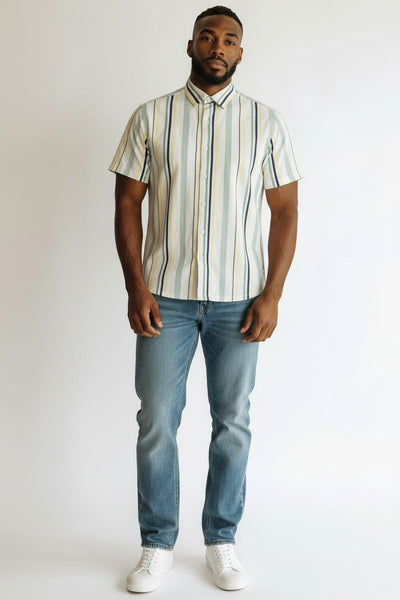 Topman Stripped Short Sleeve Mens Shirt
