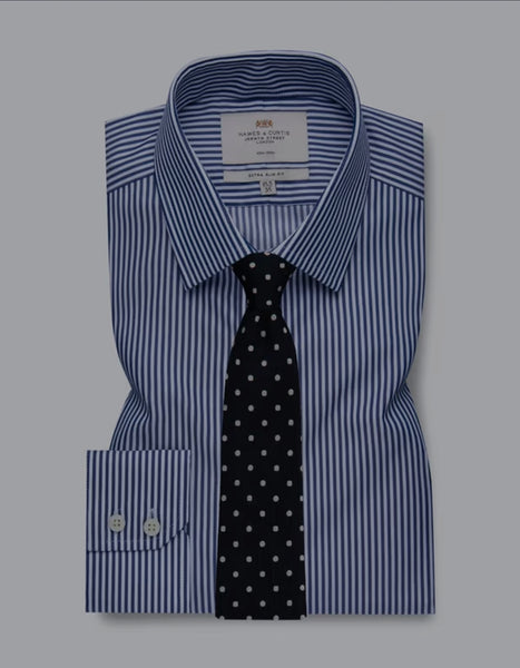 Hawes & Curtis Navy & White Mens Shirt
