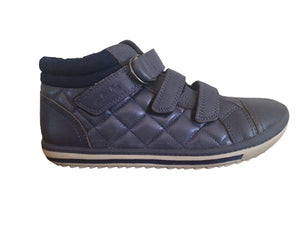 Clarks Epsie Prize Navy Leather Girls Sneaker Hi-Top