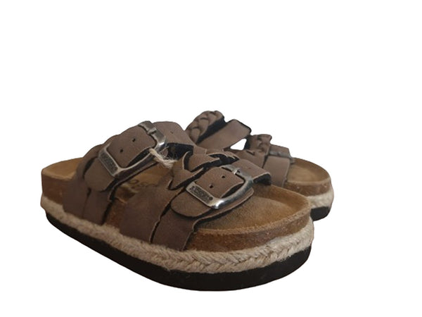 Biosoft Brown Woven Younger Boys Sandals