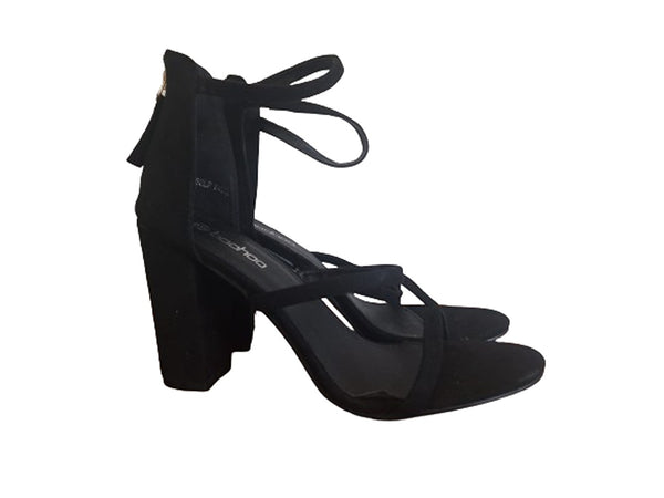 Boohoo Suede Black Womens Block Heels