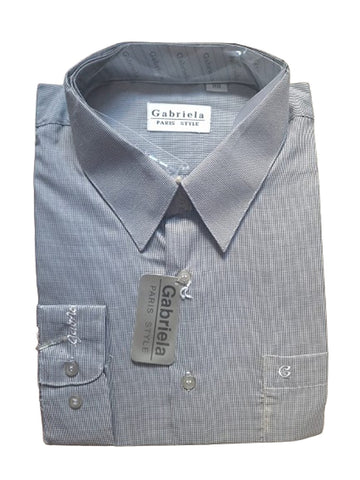 Gabriela Paris Style Black  & Grey Check Mens Shirt