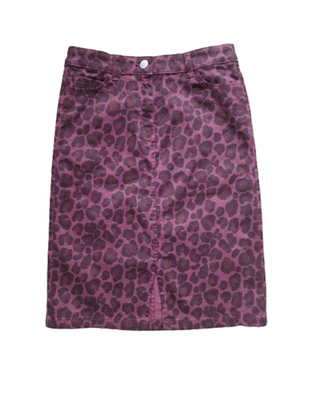 Next Leopard Print Burgundy Older Girls Skirt