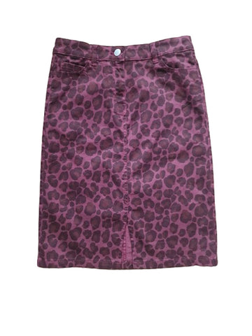 Next Leopard Print Burgundy Older Girls Skirt