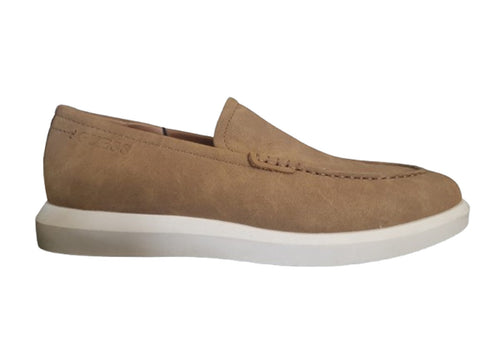 Guess Tan Brown Nubuck Suede Mens Loafers