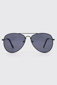 Boohoo Black Metal Aviator Mens Sunglasses
