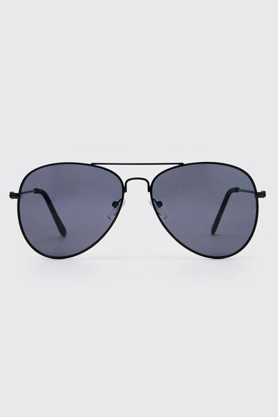 Boohoo Black Metal Aviator Mens Sunglasses