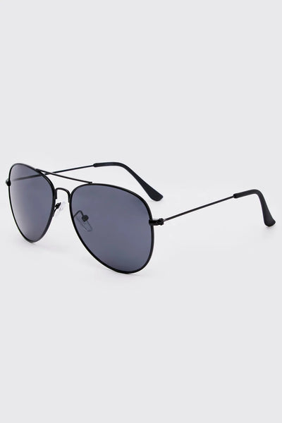 Boohoo Black Metal Aviator Mens Sunglasses