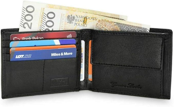 JCB - Classic Leather Wallet, Black - with RFID Technology