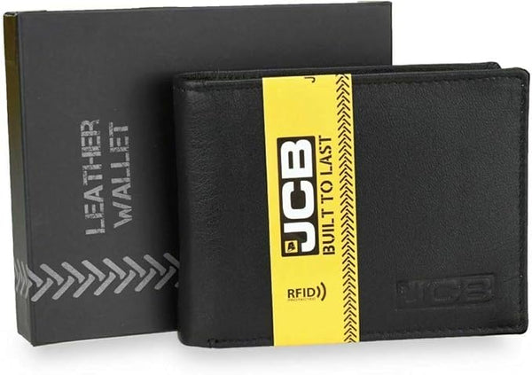 JCB - Classic Leather Wallet, Black - with RFID Technology