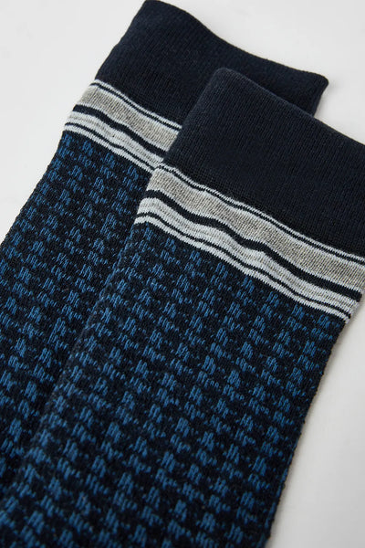 Boohoo Navy Single Jacquard Mens Socks