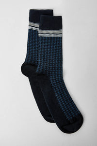 Boohoo Navy Single Jacquard Mens Socks