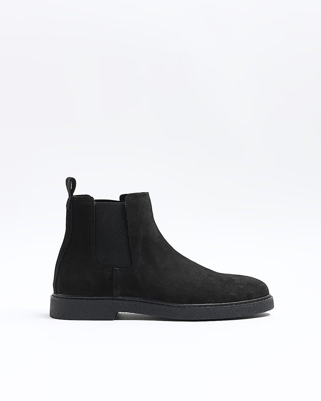 River Island Brayden Black Suede Chelsea Mens Boots