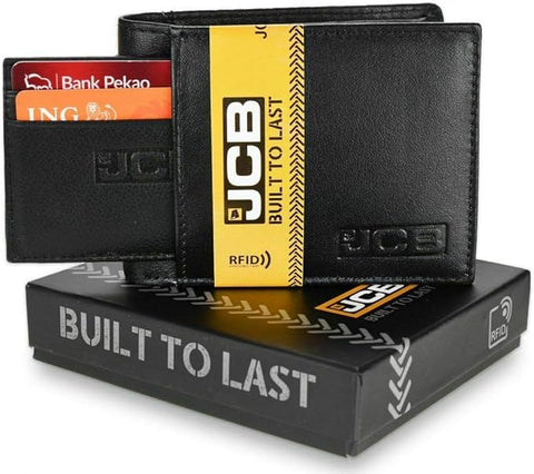 JCB - Classic Leather Wallet, Black - with RFID Technology