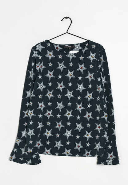 Next Blue Star Design Long Sleeved Womens Top