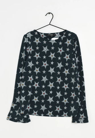 Next Blue Star Design Long Sleeved Womens Top